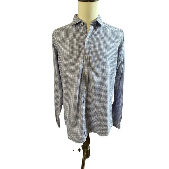 Buttoned Down Men's Dress Shirt Pink Blue White 17 37 - Picture 1 of 5